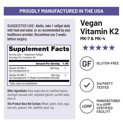 NatureWise Vitamin K2 600mcg Supplement with MK-7 100mcg & MK-4 500mcg - Enhanced Bioavailable Formula - K Complex for Bone and Heart Health - Maple Wellness Supplements