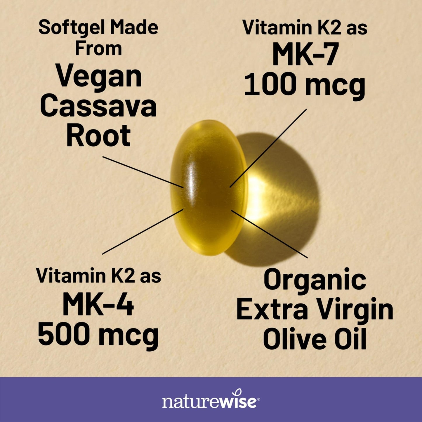 NatureWise Vitamin K2 600mcg Supplement with MK-7 100mcg & MK-4 500mcg - Enhanced Bioavailable Formula - K Complex for Bone and Heart Health - Maple Wellness Supplements