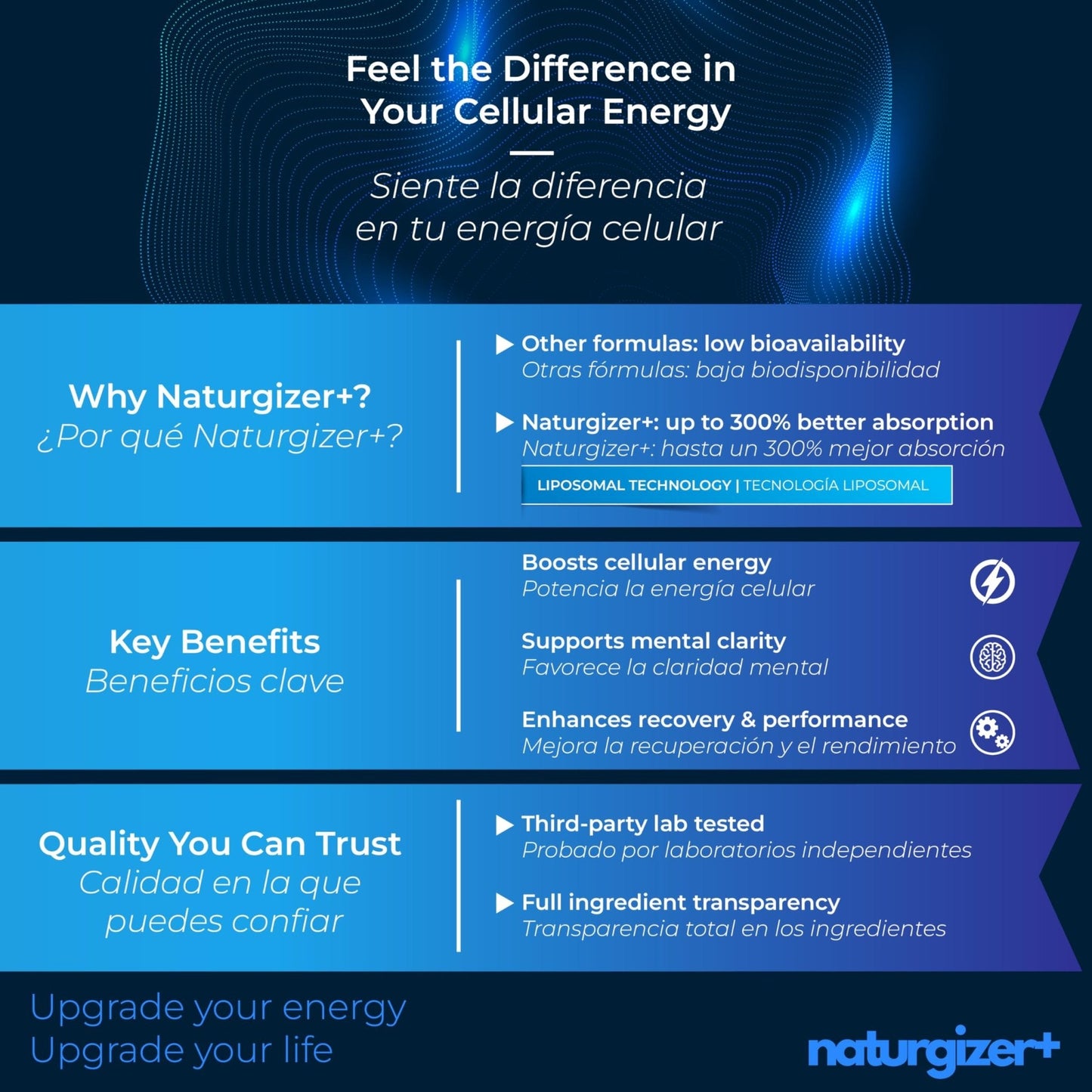 naturgizer+ Liposomal NAD+ Supplement with Resveratrol, TMG & Vitamin B3 | 4-in-1 Healthy Aging & Cellular Energy Support | High Absorption NAD Plus for Men & Women Over 40 | 120 Capsules - Maple Wellness Supplements