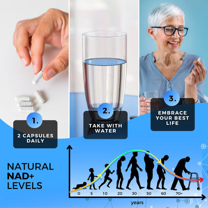 naturgizer+ Liposomal NAD+ Supplement with Resveratrol, TMG & Vitamin B3 | 4-in-1 Healthy Aging & Cellular Energy Support | High Absorption NAD Plus for Men & Women Over 40 | 120 Capsules - Maple Wellness Supplements