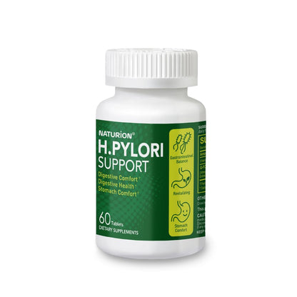 NATURION H. Pylori Support - Digestive Health Supplement with G-FOS Blend, Whey Protein, Licorice, Mastic Gum, Vitamin U, and Vitamin B2 - Stomach Comfort & Gut Balance - 60 Tablets, 30 Day Supply - Maple Wellness Supplements