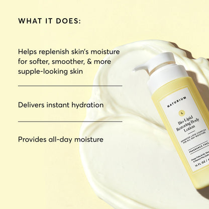 Naturium Bio-Lipid Restoring Moisturizing Body Lotion with Shea Butter, Fragrance Free, 14 oz - Maple Wellness Supplements
