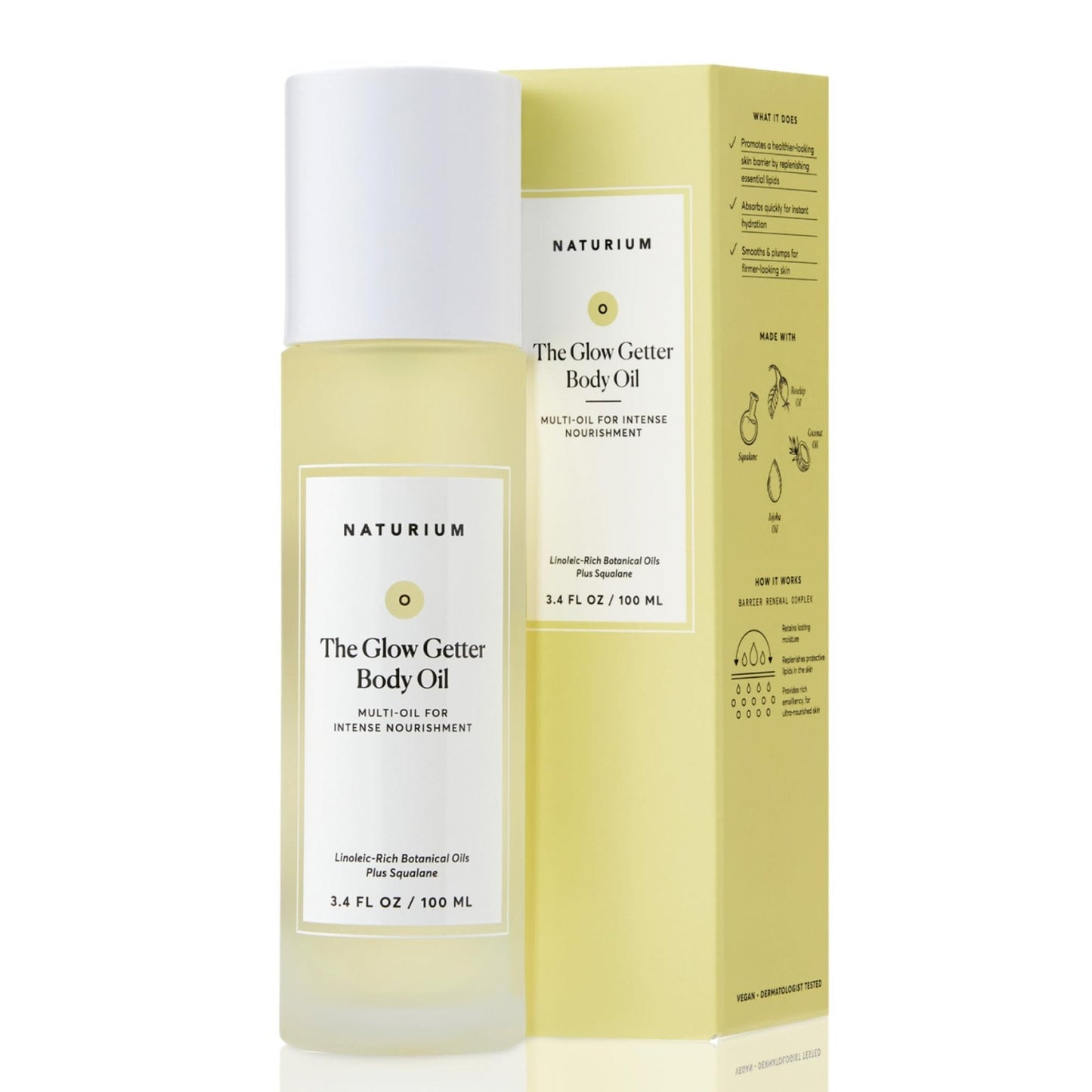 Naturium The Glow Getter Body Oil, Multi-Oil for Intense Nourishment, Hydrating & Moisturizing Formula, Vegan & Cruelty-Free, 3.4 oz - Maple Wellness Supplements