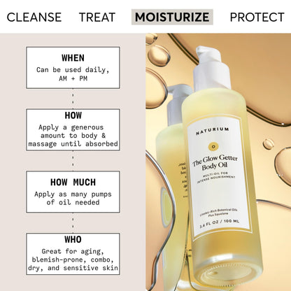 Naturium The Glow Getter Body Oil, Multi-Oil for Intense Nourishment, Hydrating & Moisturizing Formula, Vegan & Cruelty-Free, 3.4 oz - Maple Wellness Supplements