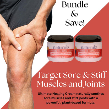 Naturulz Ultimate Healing Cream 4oz Bundle & Save – Plant-Based Topical for Daily Relief of Soreness, Stiffness & Discomfort in Back, Shoulder, Knee, Neck & Foot, Lightweight, Clean Ingredients - Maple Wellness Supplements