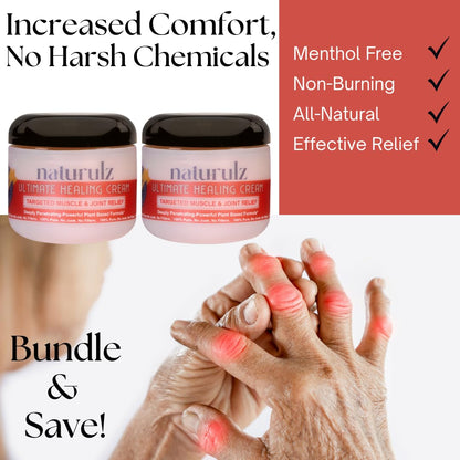 Naturulz Ultimate Healing Cream 4oz Bundle & Save – Plant-Based Topical for Daily Relief of Soreness, Stiffness & Discomfort in Back, Shoulder, Knee, Neck & Foot, Lightweight, Clean Ingredients - Maple Wellness Supplements