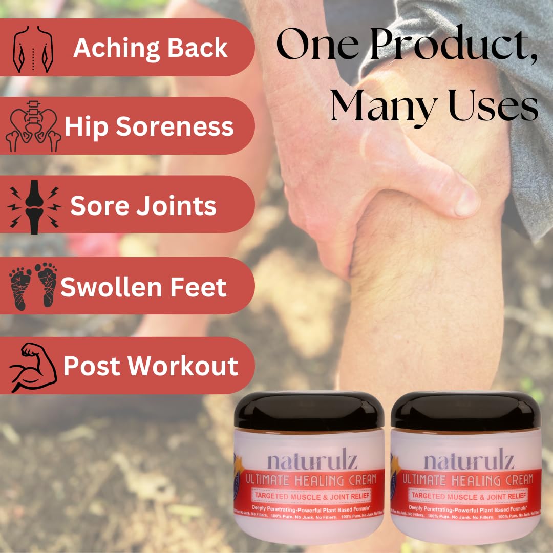 Naturulz Ultimate Healing Cream 4oz Bundle & Save – Plant-Based Topical for Daily Relief of Soreness, Stiffness & Discomfort in Back, Shoulder, Knee, Neck & Foot, Lightweight, Clean Ingredients - Maple Wellness Supplements