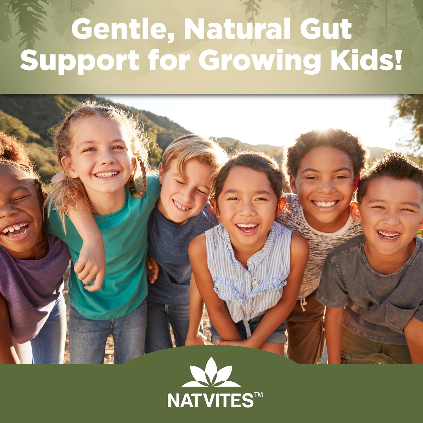 Natvites Prebiotic Kids Fiber Gummies, for Children Ages 2 & Up - Sugar Free Vegetarian Gelatin Free Non-GMO, Kids Fiber Supplements - Maple Wellness Supplements