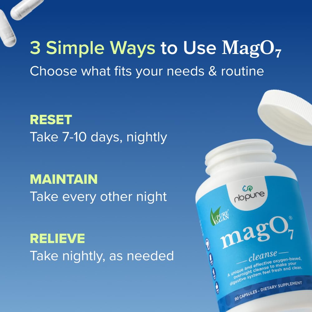 nbpure MagO7 - Natural Colon Cleanse & Detox - Occasional Constipation Relief, Stool Softener, & Bloating Support for Men & Women - Maple Wellness Supplements