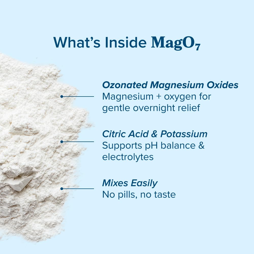 nbpure MagO7 - Natural Colon Cleanse & Detox Powder - Occasional Constipation Relief, Stool Softener, & Bloating Support for Men & Women - Ozonated Magnesium Oxide, 150 Gram - Maple Wellness Supplements
