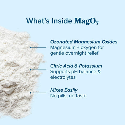 nbpure MagO7 - Natural Colon Cleanse & Detox Powder - Occasional Constipation Relief, Stool Softener, & Bloating Support for Men & Women - Ozonated Magnesium Oxide, 150 Gram - Maple Wellness Supplements