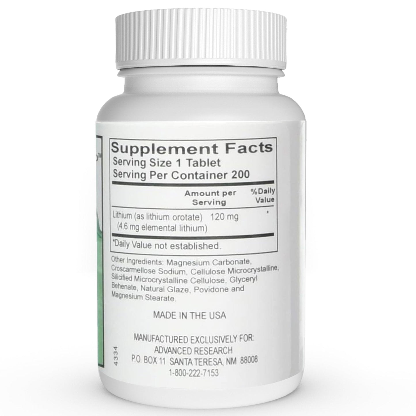 NCI Advanced Research Dr. Hans Nieper Lithium Orotate 5mg, 200 Count, Lab Tested, Non-GMO, Gluten Free, Vegan Friendly - Maple Wellness Supplements