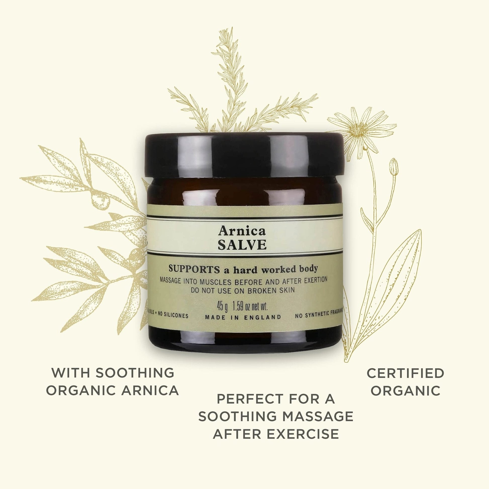Neal's Yard Arnica Salve with Nourishing Oils & Soothing Beeswax for Sore Muscles, Aches & Stiffness, Vegetarian Approved, Cruelty Free,1.59 oz - Maple Wellness Supplements