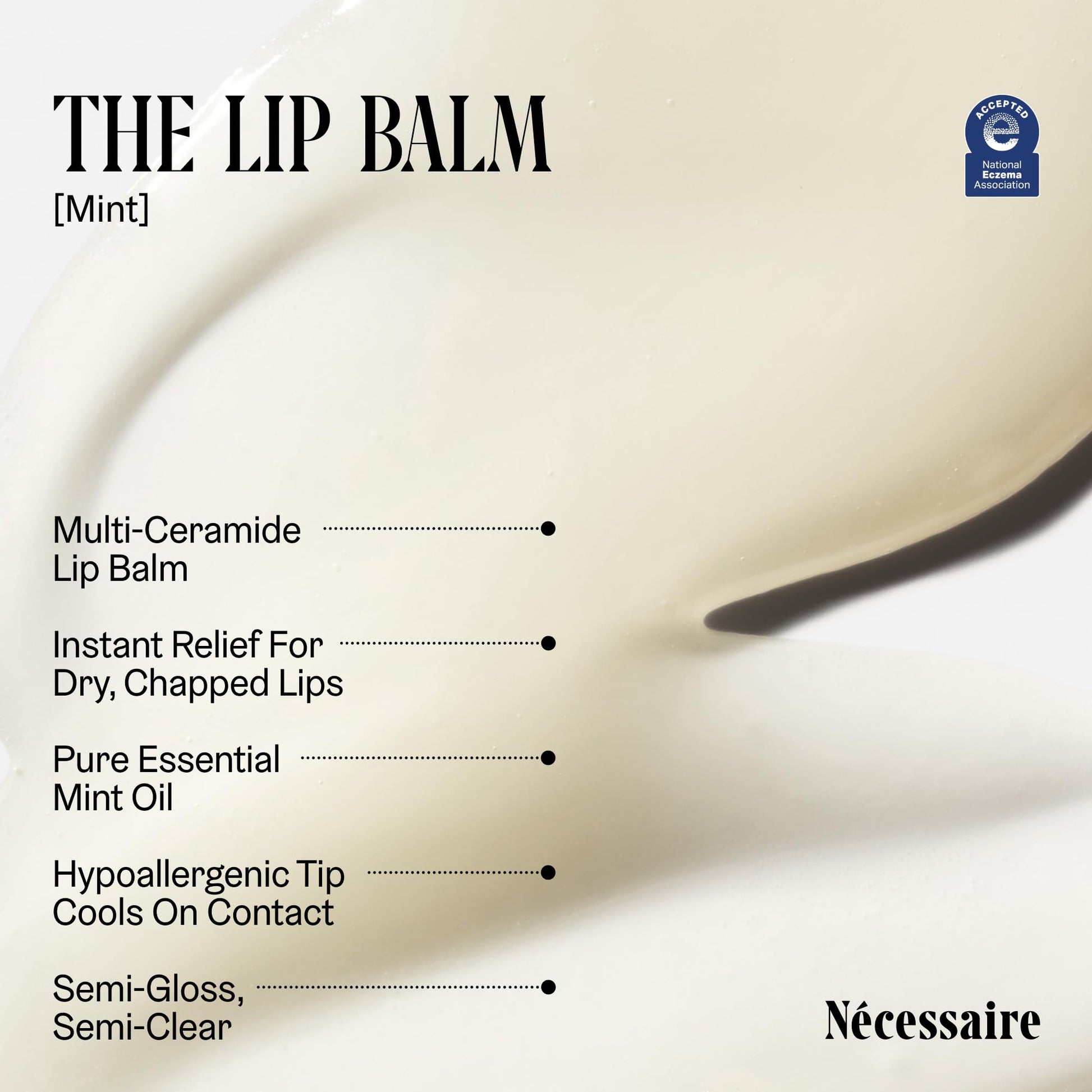 Nécessaire The Lip Balm | Hydrating Hyaluronic Acid Lip Balm for Women and Men, Mint Oil with Niacinamide + Essential Ceramides - Maple Wellness Supplements