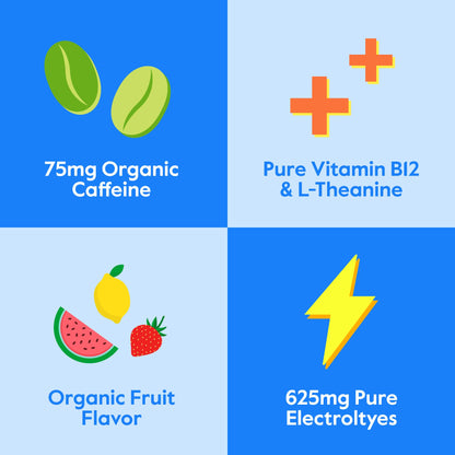 Nectar Energy Booster - Organic Caffeine, B12 & Electrolytes - Sugar Free & Zero Calorie – Healthy Coffee, Energy Drink & Soda Alternative – Hydration & Energy Supplement (Variety 30 Powder Packets) - Maple Wellness Supplements