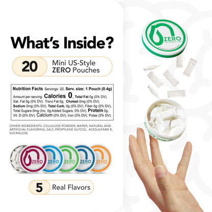 Nectr Energy Zero Pouches - No Caffeine, No Sugar, Zero Calories Mini Pouches for Oral Fixation and Stress Relief - 4 Pucks of 20 - Sweet Mango Flavor - Maple Wellness Supplements