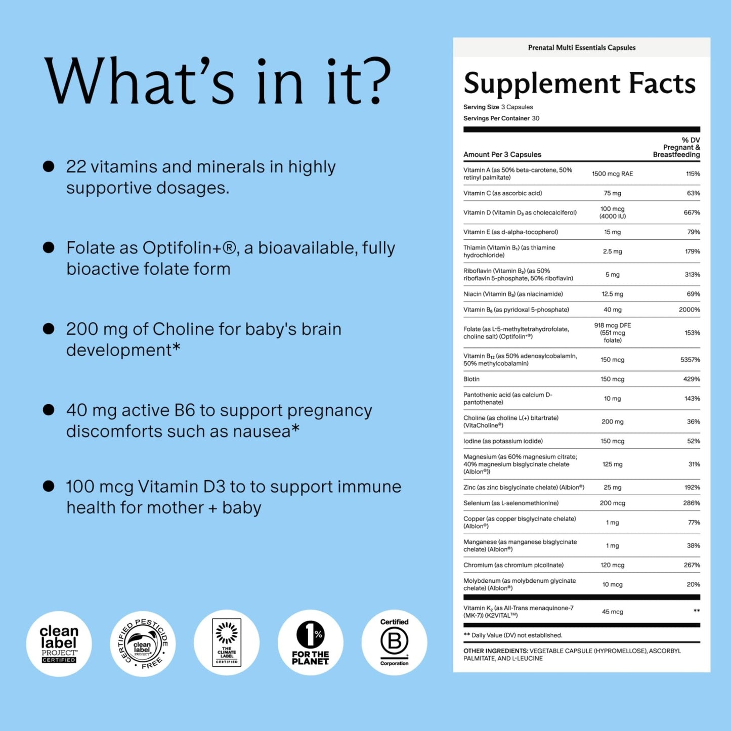 Needed. Multivitamin for Prenatal | Prenatal Multi Essentials Capsule - Pregnancy, Breastfeeding, Postpartum | Expertly-Formulated - Maple Wellness Supplements