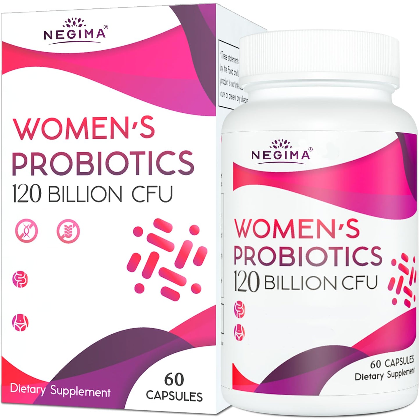 Negima Menopause Supplements for Women, 120 Billion CFUs Probiotics for Women, 13-in-1 Herbs & Botanicals Complex, for Menopause - 60 Caps - Maple Wellness Supplements