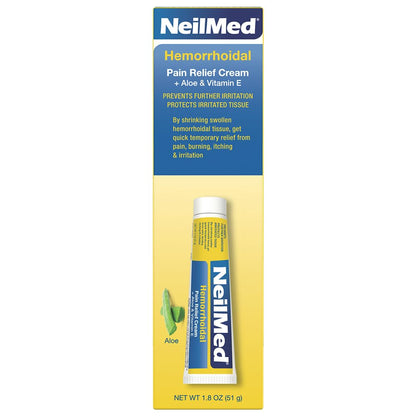 NeilMed Hemorrhoidal Pain Relief Cream with Aloe & Vitamin E, Hemorrhoid Treatment, Pain Relief, Relieves Burning, Itching and Discomfort, 1.8 oz. - Maple Wellness Supplements