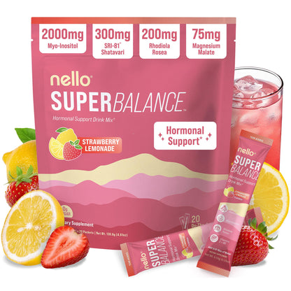 Nello Superbalance Hormonal Support Drink Mix, SRI-81 Shatavari, Myo-Inositol, Rhodiola Rosea, Vitamin C, Magnesium, Theobromine - Maple Wellness Supplements