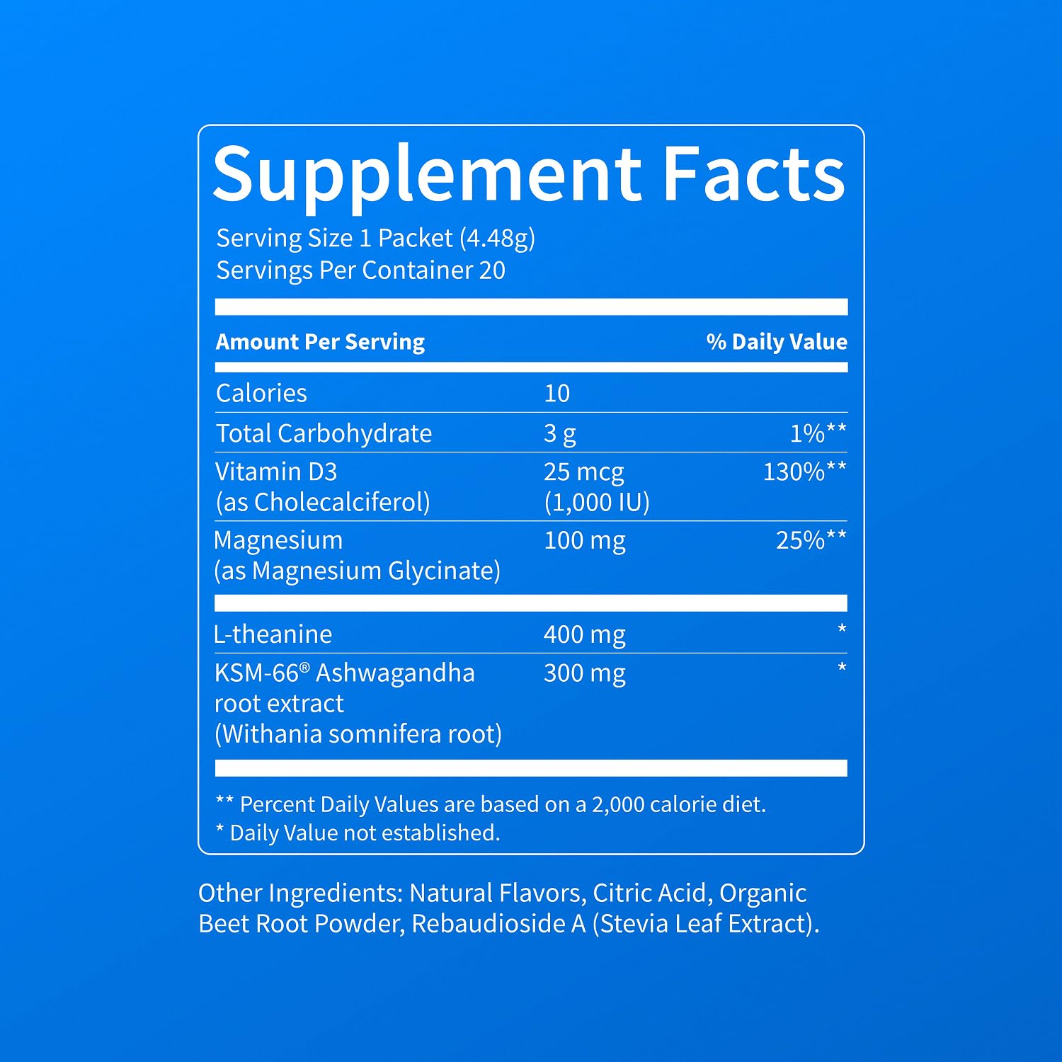 Nello Supercalm Powdered Drink Mix, Cortisol Reducer and Sleep Aid Supplement, L Theanine, Ksm-66 Ashwagandha, Magnesium Glycinate, Vitamin D 3, No Sugar, Non GMO - Maple Wellness Supplements