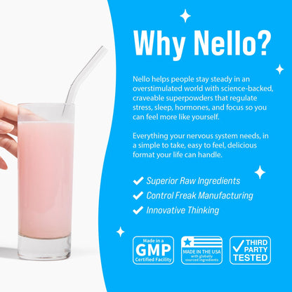 Nello Supercalm Powdered Drink Mix, Cortisol Reducer*, Sleep Aid Supplement, L Theanine, Ksm-66 Ashwagandha, Magnesium Glycinate, Vitamin D 3, No Sugar - Maple Wellness Supplements