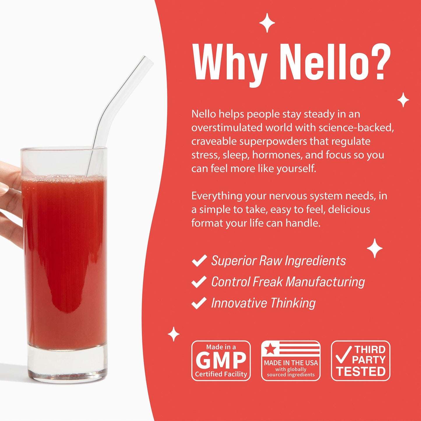 Nello Superfocus – Nootropic Focus Drink Mix for Productivity, Caffeine, L-Theanine, Rhodiola Rosea, Alpha-GPC, Lion’s Mane, Tyrosine, Sugar-Free Packets - With Caffeine (Pack of 20) (20 Servings (Caffeine), Fruit Punch) - Maple Wellness Supplements