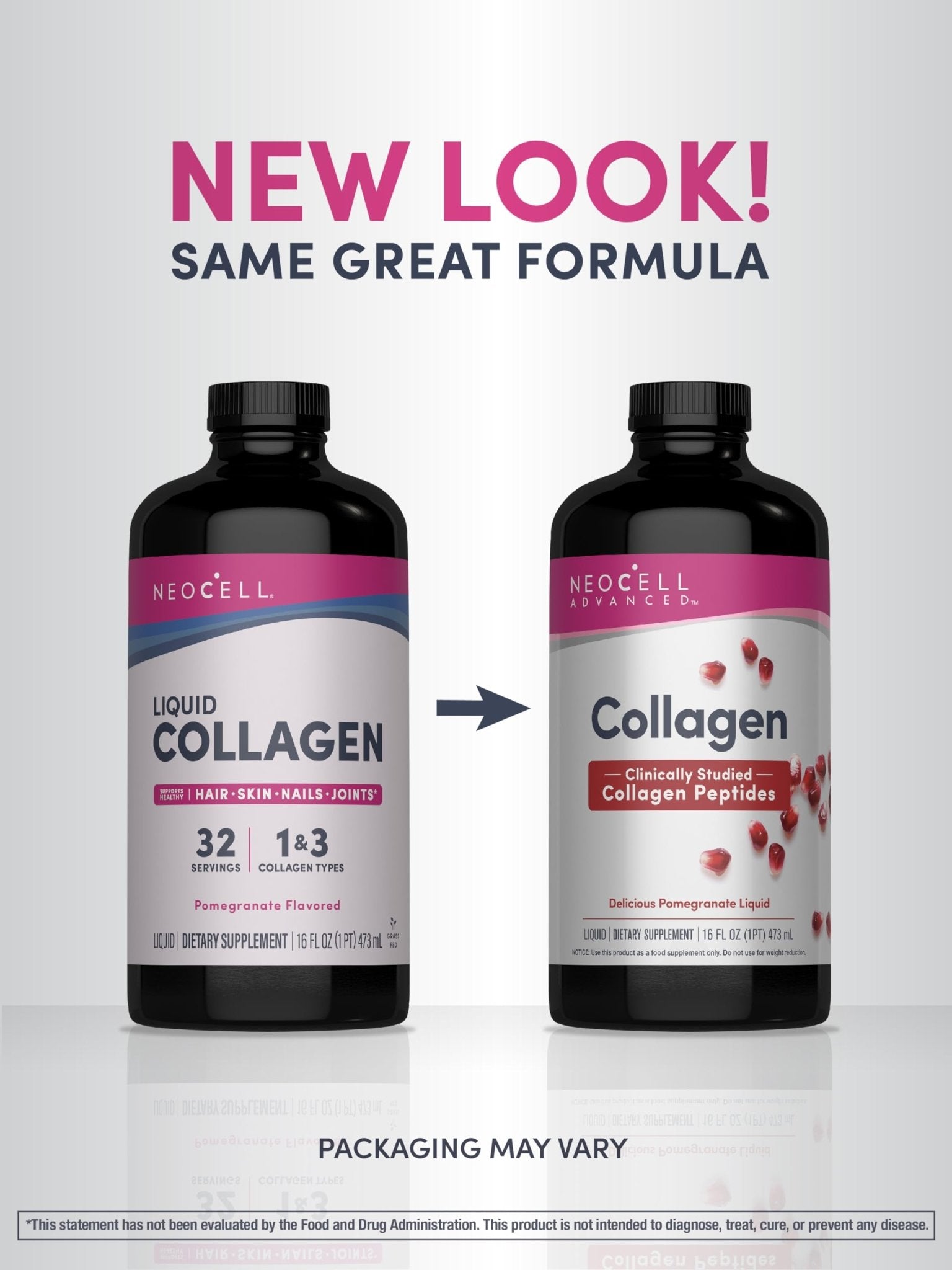 NeoCell Advanced Liquid Collagen | 4000 mg | Pomegranate and Fruit Juice Concentrates | for Women and Men | 16 fl oz - Maple Wellness Supplements
