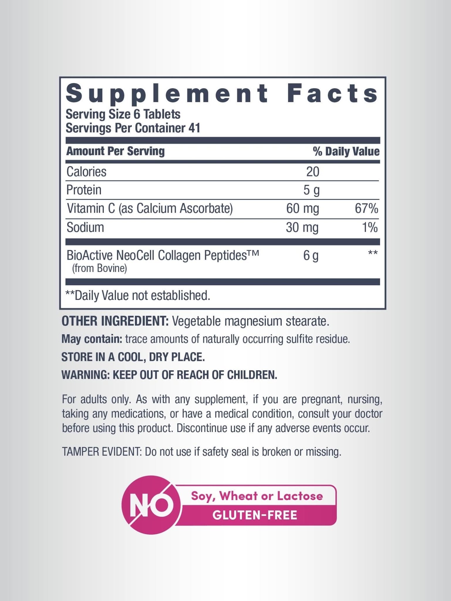NeoCell Collagen Peptides | 250 Tablets | with Vitamin C | Grassfed Supplement | Hair, Skin, & Nails | for Women and Men - Maple Wellness Supplements