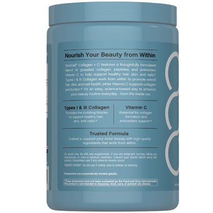 NeoCell Collagen Peptides Pills | 400 Caplets | Grass Fed | with Vitamin C | Superior Absorption Formula | for Women and Men - Maple Wellness Supplements