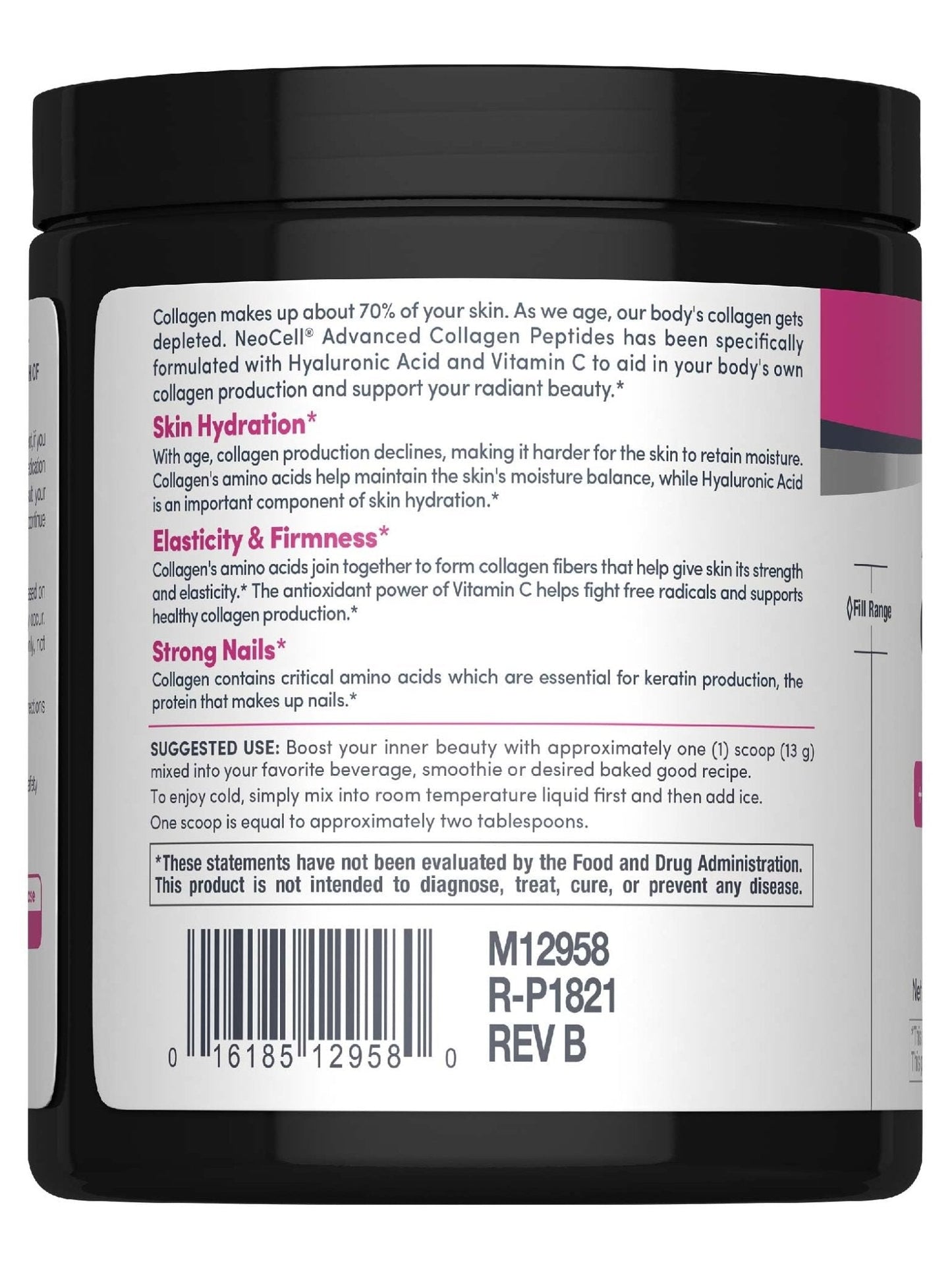 NeoCell Collagen Peptides Powder | 6.9 oz | Unflavored Supplement | with Vitamin C and Hyaluronic Acid | Advanced Formula | Hair, Skin, & Nails | for Women and Men - Maple Wellness Supplements