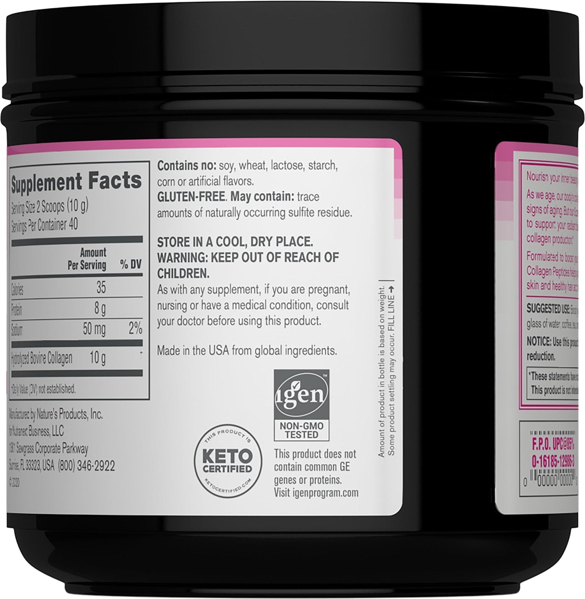 NeoCell Grassfed Collagen Peptides Powder | 14 oz | Unflavored | for Women and Men | Hair, Skin, & Nails - Maple Wellness Supplements