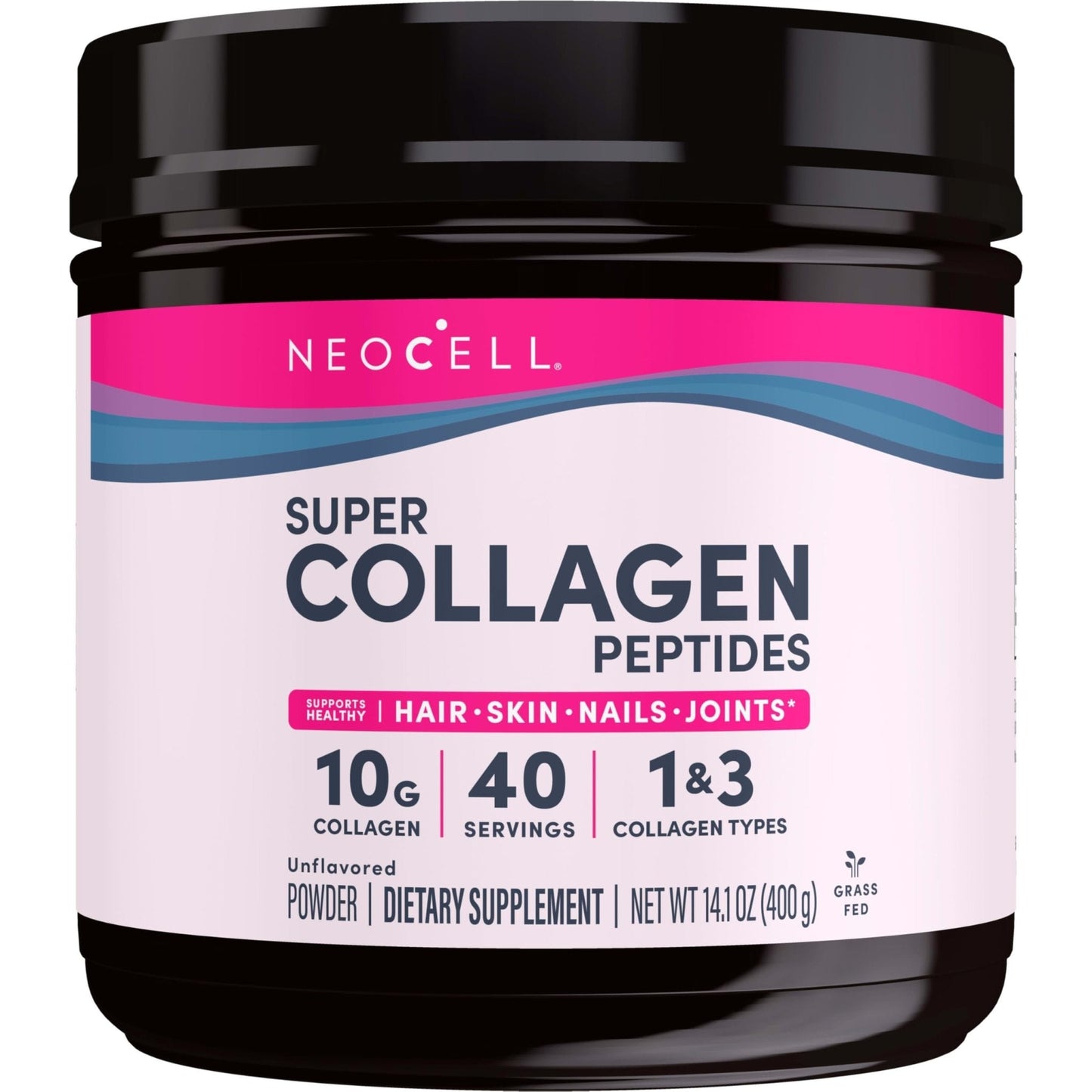 NeoCell Grassfed Collagen Peptides Powder | 14 oz | Unflavored | for Women and Men | Hair, Skin, & Nails - Maple Wellness Supplements