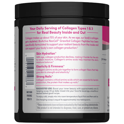 NeoCell Grassfed Collagen Peptides Powder | 7 oz | Unflavored | for Women and Men | Hair, Skin, & Nails - Maple Wellness Supplements