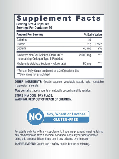 NeoCell Joint Complex Supplement | 120 Capsules | Plus Hyaluronic Acid | Collagen Type II | Advanced Formula - Maple Wellness Supplements
