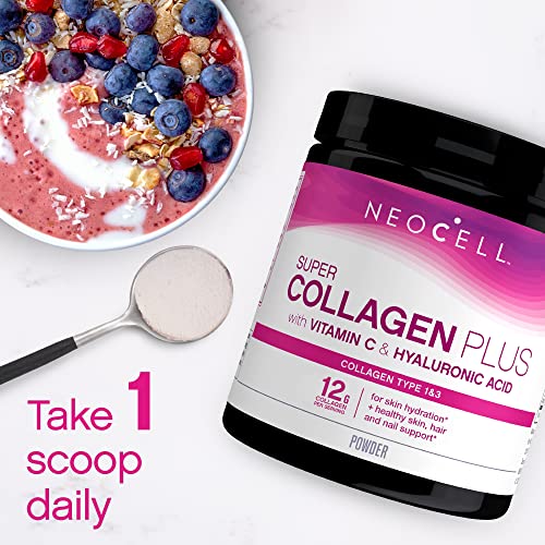 NeoCell Super Collagen Powder, Collagen Plus includes Vitamin C & Hyaluronic Acid - Maple Wellness Supplements