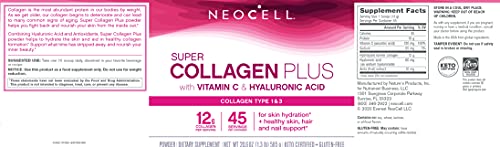 NeoCell Super Collagen Powder, Collagen Plus includes Vitamin C & Hyaluronic Acid - Maple Wellness Supplements