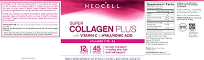 NeoCell Super Collagen Powder, Collagen Plus includes Vitamin C & Hyaluronic Acid - Maple Wellness Supplements