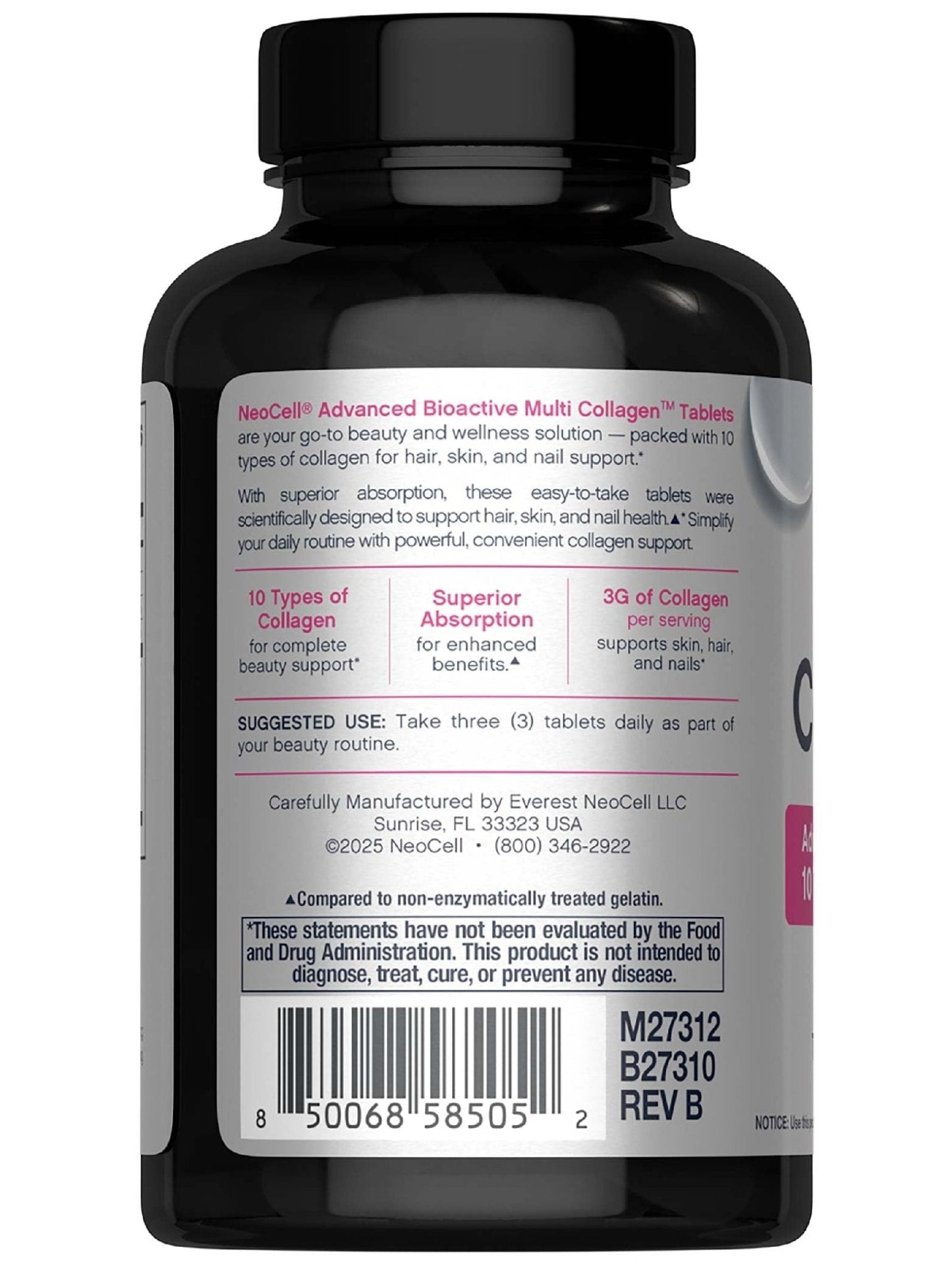 NeoCell Super Multi Collagen Peptides | 120 Tablets | 10 Types of Collagen | Skin, Hair and Nails | Beauty Supplement | For Men and Women - Maple Wellness Supplements