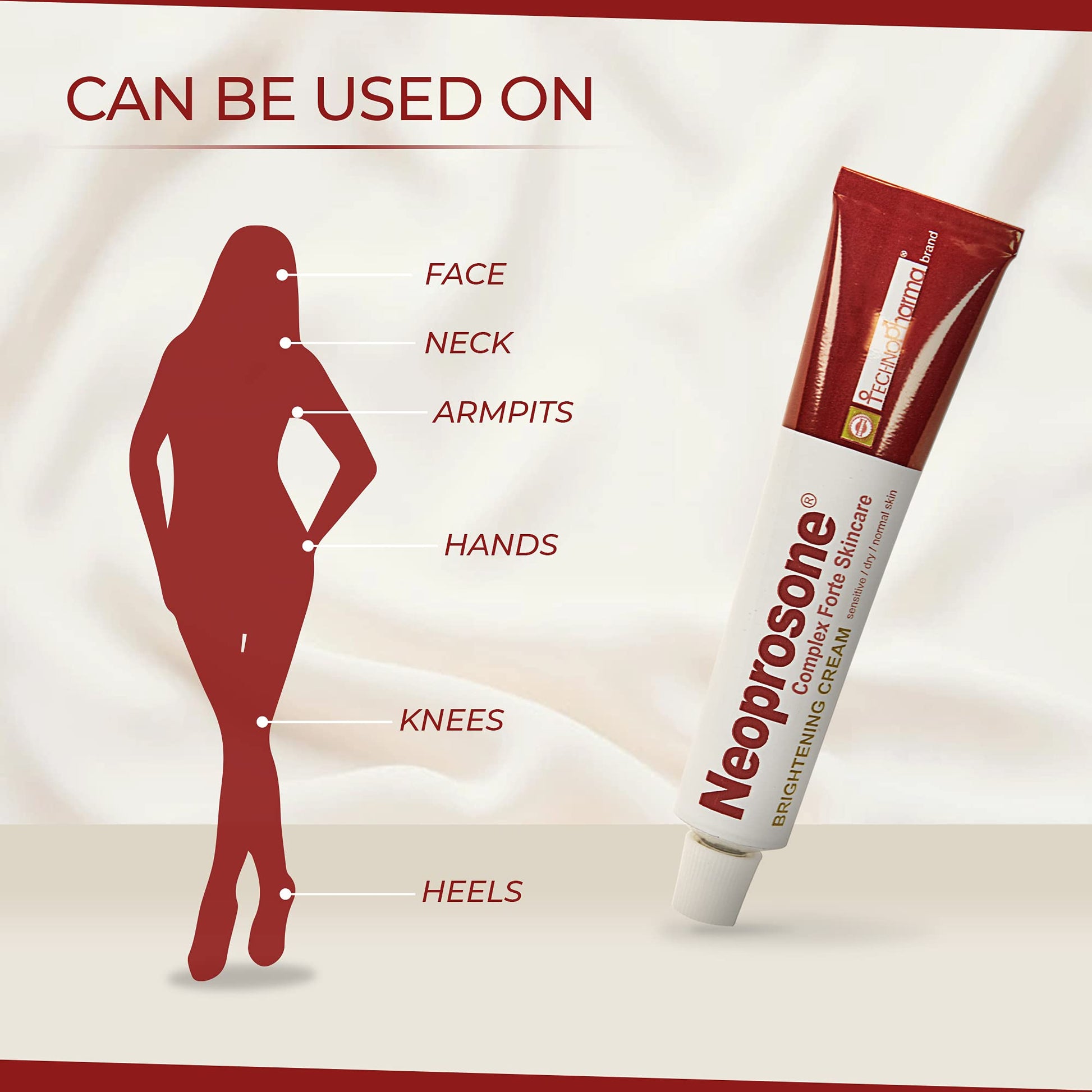 Neoprosone, Skin Brightening Cream | 1.7 Fl oz / 50 ml | Fade Dark Spots on: Face, Elbows - Maple Wellness Supplements