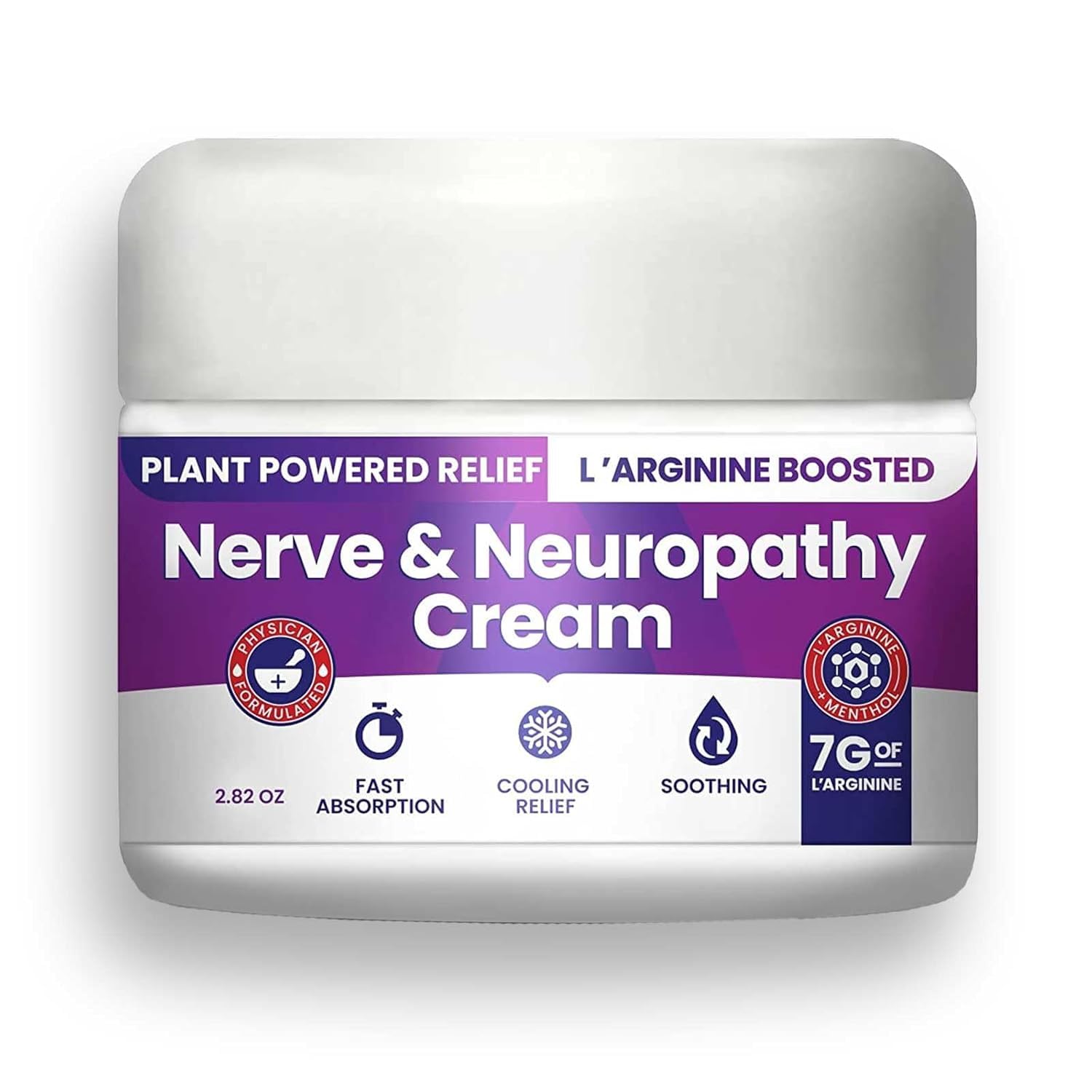Nerve and Neuropathy Cream – Plant Powered Relief for Foot, Hands, Legs, Toes Includes 7grams of L’Arginine; Vitamin B6, Arnica, Aloe -2.82oz - Maple Wellness Supplements