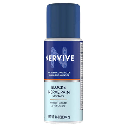 Nervive Pain Relieving Roll On, Lidocaine Roll On, Nervive Pain Relief, Lidocaine Topical, Foot Pain, Leg Pain, Hand Pain, Max Strength Formula, 4.6oz - Maple Wellness Supplements
