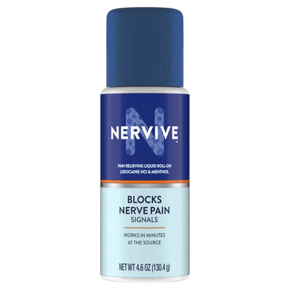 Nervive Pain Relieving Roll On, Lidocaine Roll On, Nervive Pain Relief, Lidocaine Topical, Foot Pain, Leg Pain, Hand Pain, Max Strength Formula, 4.6oz - Maple Wellness Supplements