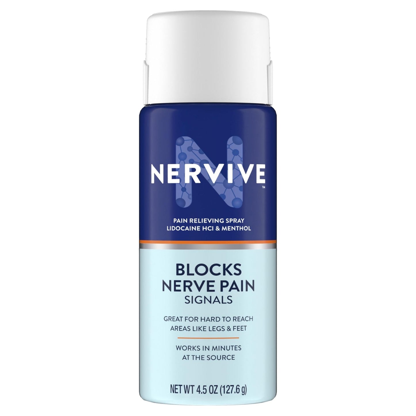 Nervive Pain Relieving Spray, Lidocaine Spray, Nervive Pain Relief, Lidocaine Topical, Foot Pain, Leg Pain, Hand Pain, Max Strength Formula, for Hard to Reach Areas, 4.5oz - Maple Wellness Supplements