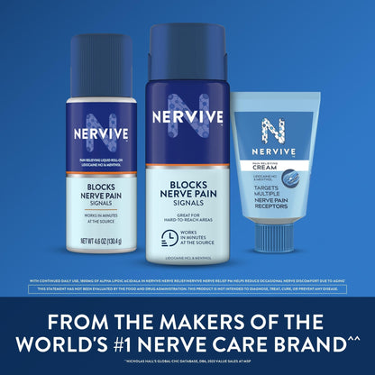 Nervive Pain Relieving Spray, Lidocaine Spray, Nervive Pain Relief, Lidocaine Topical, Foot Pain, Leg Pain, Hand Pain, Max Strength Formula, for Hard to Reach Areas, 4.5oz - Maple Wellness Supplements