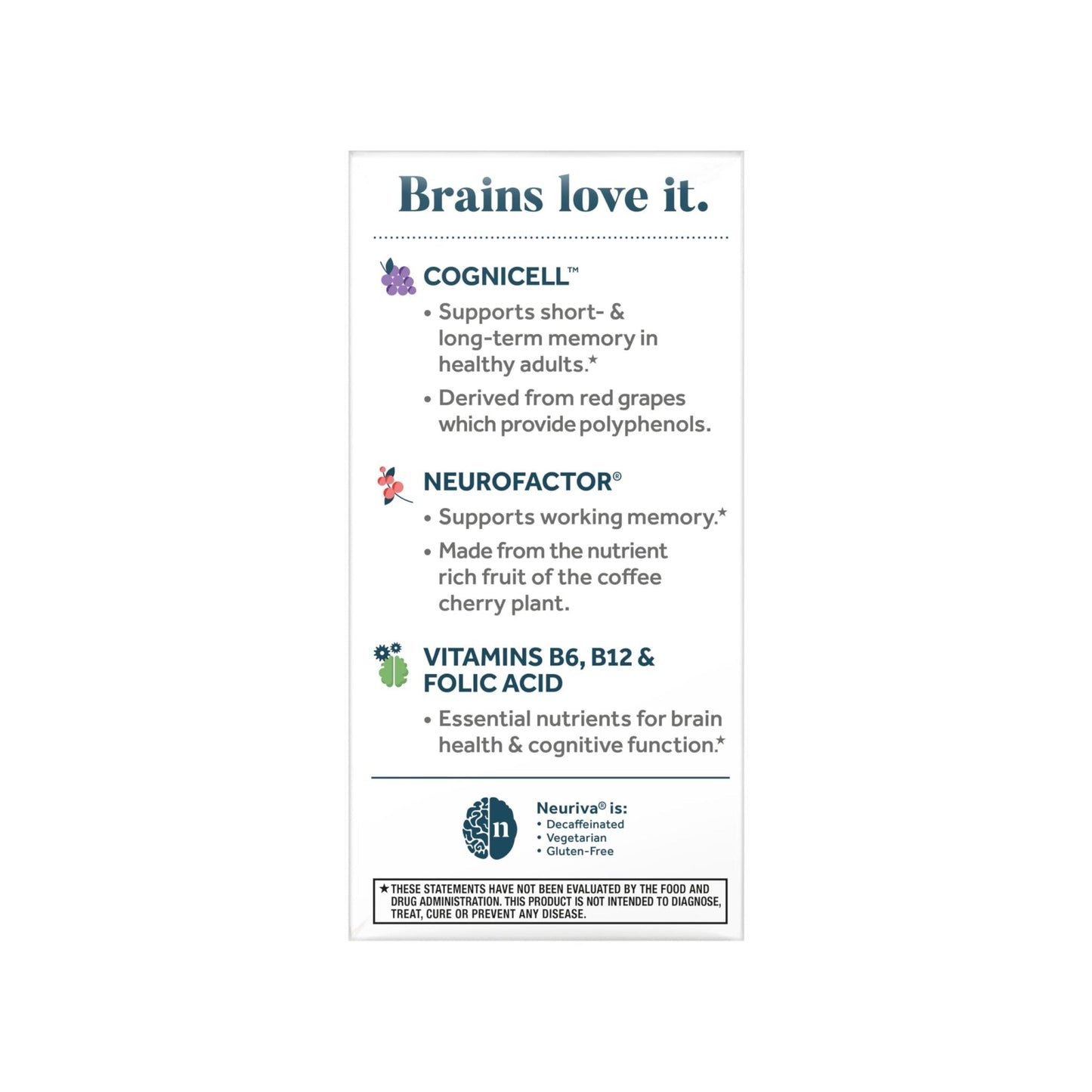 NEURIVA Memory 3D Brain Supplement - Decaffeinated Nootropic Capsules for Memory, Focus, & Cognitive Function - Short Term, Long Term, & Working Memory Support - 50ct - Maple Wellness Supplements