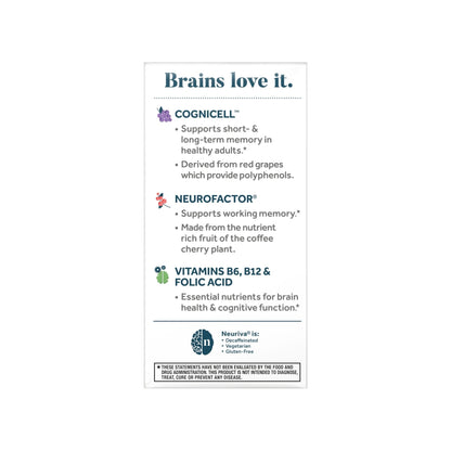 NEURIVA Memory 3D Brain Supplement - Decaffeinated Nootropic Capsules for Memory, Focus, & Cognitive Function - Short Term, Long Term, & Working Memory Support - 50ct - Maple Wellness Supplements