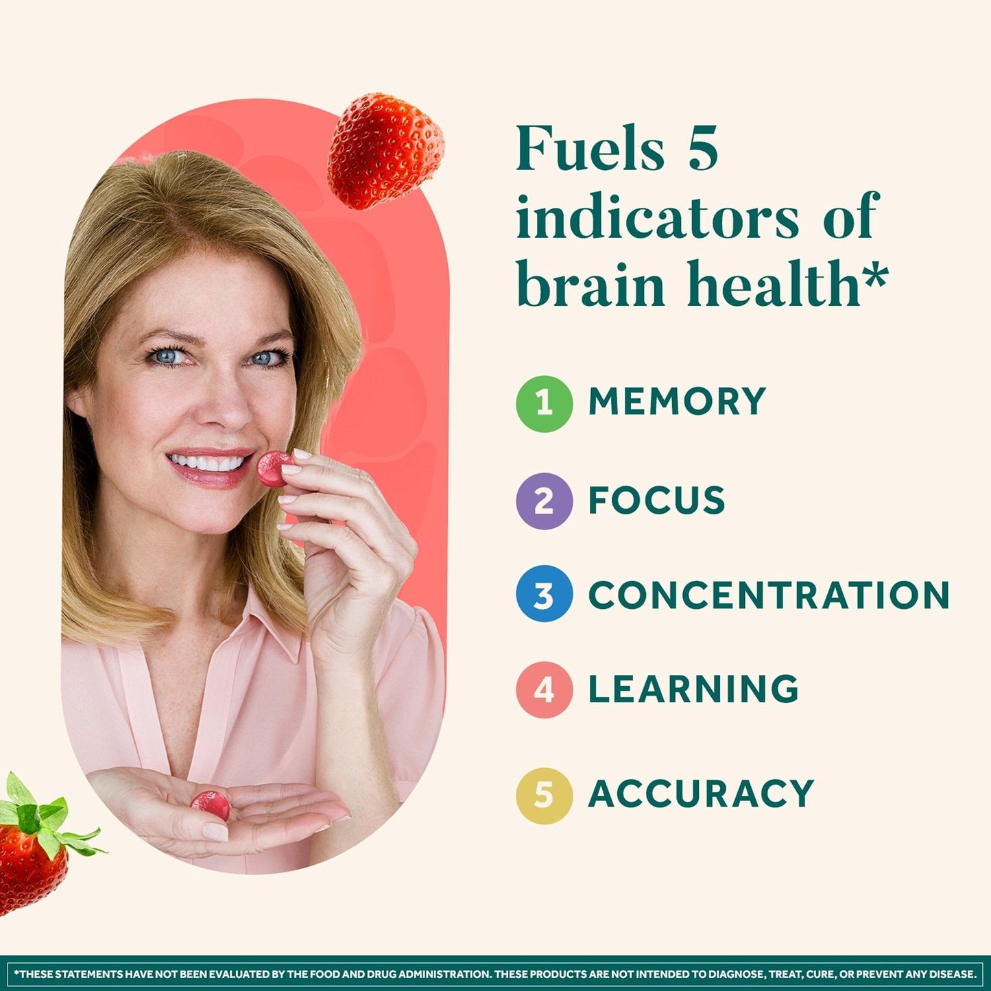 NEURIVA Original Brain Supplement for Memory, Focus & Concentration + Learning & Accuracy with Clinically Tested Nootropics Phosphatidylserine and Neurofactor, Strawberry Flavor, 50 Gummies - Maple Wellness Supplements