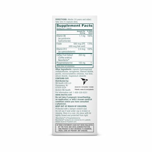 NEURIVA Plus Brain Supplement for Memory and Focus Clinically Tested Nootropics for Concentration for Mental Clarity, Cognitive Enhancement Vitamins B6, B12 - Maple Wellness Supplements