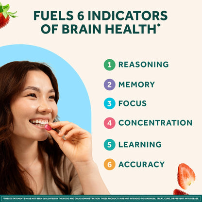 NEURIVA Plus Decaffeinated Nootropic Brain Supplement for Memory, Focus & Concentration & Cognitive Function, Clinically Tested NeuroFactor, Phosphatidylserine, Vitamins B6 B12,50ct Strawberry Gummies - Maple Wellness Supplements